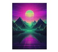 Puzzles pour Adolescents 52x38cm/1000pcs Ethereal Retrowave Odyssey Puzzles pour Adultes, Jouets À Faire Soi-même, Améliorent La Mémoire, Idéal comme Cadeau 52x38cm/1000pcs