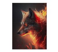 Puzzles pour Adolescents 52x38cm/1000pcs Fiery Wolf Puzzle pour Adultes, Jeu De Réflexion, Une Œuvre d'art, Cadeaux Uniques pour Un Anniversaire Ou Noël 52x38cm/1000pcs