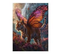 Puzzles pour Adolescents 52x38cm/1000pcs Flying Tiger with Wings Puzzle pour Adultes, Jeu De Réflexion Amusant Et Humoristique, Cadeau d'anniversaire, 52x38cm/1000pcs