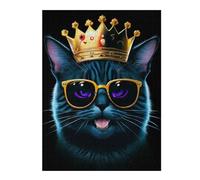 Puzzles pour Adolescents 52x38cm/1000pcs Funny King Black Cat Puzzles pour Adultes Jeux Relaxants Décoration Murale Jeu Stimulant Cadeaux 52x38cm/1000pcs