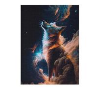 Puzzles pour Adolescents 52x38cm/1000pcs Galactic Wolf Howling Puzzles pour Adultes Jeux De Détente Décoration Parfaite Cadeaux Uniques d'anniversaire Et De Noël 52x38cm/1000pcs