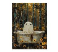 Puzzles pour Adolescents 52x38cm/1000pcs Ghost in Bathtube Puzzles pour Adultes Jeux De Famille Améliore La Mémoire Cadeaux Uniques pour Anniversaire Et Noël 52x38cm/1000pcs