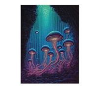 Puzzles pour Adolescents 52x38cm/1000pcs Glowing Forest Mushrooms-3 Puzzles pour Adultes - Jouets Anti-Stress - Défi Difficile - Défi Éducatif 52x38cm/1000pcs