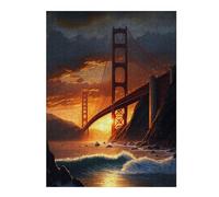Puzzles pour Adolescents 52x38cm/1000pcs Golden Gate Bridge Puzzle, Jouet, Décoration Murale, Difficile, Cadeau De Noël Ou d'anniversaire 52x38cm/1000pcs