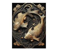 Puzzles pour Adolescents 52x38cm/1000pcs Golden Pisces Yin Yang Puzzles pour Adultes Jeu De Réflexion Course De Vitesse Jeu Stimulant Cadeaux 52x38cm/1000pcs