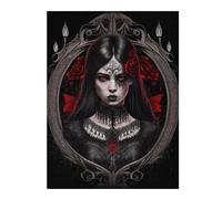 Puzzles pour Adolescents 52x38cm/1000pcs Gothic Beauty with Roses Puzzles pour Adultes Jeu De Réflexion Course De Vitesse Jeu Stimulant Cadeaux 52x38cm/1000pcs