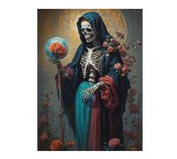 Puzzles pour Adolescents 52x38cm/1000pcs Holy Death with Rose Globe Puzzle Adulte, Jouet, Décoration Murale, Motif À Assembler, Cadeaux d'anniversaire Et Cadeaux Uniques 52x38cm/1000pcs