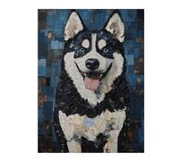 Puzzles pour Adolescents 52x38cm/1000pcs Husky Mosaic Portrait Puzzles Jeux Relaxants Assemblage De Motifs Difficile Et Stimulant 52x38cm/1000pcs