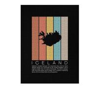 Puzzles pour Adolescents 52x38cm/1000pcs Iceland Map Puzzles pour Adultes : Analyse Et Logique du Jeu, Interaction Parent-Enfant 52x38cm/1000pcs
