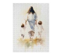 Puzzles pour Adolescents 52x38cm/1000pcs Jesus Walking with Children Puzzles pour Adultes À Faire Soi-même - Jouets pour Améliorer La Mémoire - Cadeau d'anniversaire, Cadeaux, 52x38cm/1000pcs