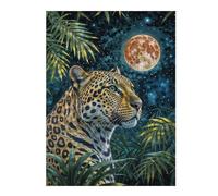Puzzles pour Adolescents 52x38cm/1000pcs Leopard Under The Moon Puzzle pour Adultes, Jouets À Monter Soi-même, Défi Difficile, Cadeaux pour Les Amis Et La Famille 52x38cm/1000pcs