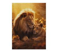 Puzzles pour Adolescents 52x38cm/1000pcs Lion Lioness Romantic Love Puzzles pour Adultes, Jouets Anti-Stress, Décoration Murale, Cadeaux d'anniversaire Et Cadeaux Uniques 52x38cm/1000pcs