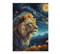 Puzzles pour Adolescents 52x38cm/1000pcs Lion Night Sky Casse-têtes pour Adultes, Jeu De Réflexion, Améliore La Mémoire, Cadeaux pour Les Amis Et La Famille 52x38cm/1000pcs