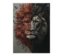 Puzzles pour Adolescents 52x38cm/1000pcs Lion with Two Faces Puzzles pour Adultes, Décoration Murale Amusante Et Humoristique, pour Stimuler Le Cerveau 52x38cm/1000pcs