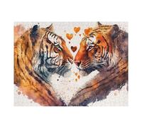 Puzzles pour Adolescents 52x38cm/1000pcs Love Between Tigers A Heartfelt Encounter Puzzles pour Adultes, Jeux Familiaux Amusants Et Humoristiques, pour Les Joueurs 52x38cm/1000pcs