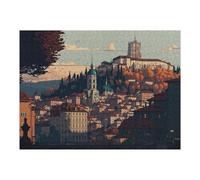 Puzzles pour Adolescents 52x38cm/1000pcs Lyon City Pixel Art Puzzles pour Adultes - Jeux Relaxants - Anti-Stress - Cadeaux d'anniversaire Et De Noël Uniques 52x38cm/1000pcs