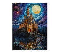 Puzzles pour Adolescents 52x38cm/1000pcs Magical Castle Night Scene Puzzles pour Adultes, Jouets À Monter Soi-même, Difficulté Élevée, Cadeaux d'anniversaire Et Cadeaux Uniques 52x38cm/1000pcs