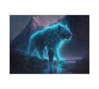 Puzzles pour Adolescents 52x38cm/1000pcs Mystical Journey Man, Dog, and Glowing Tiger Jeu De Puzzle Familial pour Adultes - Défi Difficile - Cadeaux Uniques pour Anniversaires Et Noël 52x38cm/1000pcs