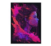 Puzzles pour Adolescents 52x38cm/1000pcs Neon Abstract Portrait Puzzles pour Adultes - Jouets Anti-Stress - Défi Difficile - Défi Éducatif 52x38cm/1000pcs