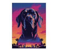 Puzzles pour Adolescents 52x38cm/1000pcs Neon Cityscape with Dog Puzzles pour Adultes - Jeu Manuel - Cadeaux pour Femmes - Stimule Le Cerveau 52x38cm/1000pcs