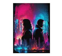 Puzzles pour Adolescents 52x38cm/1000pcs Neon Nightscape Romance Puzzle, Jouet, Décoration Murale, Difficile, Cadeau De Noël Ou d'anniversaire 52x38cm/1000pcs