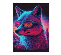Puzzles pour Adolescents 52x38cm/1000pcs Neon Wolf Glasses Art Puzzles pour Adultes Jeu De Réflexion Course De Vitesse Jeu Stimulant Cadeaux 52x38cm/1000pcs