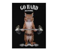Puzzles pour Adolescents 52x38cm/1000pcs Orange Cat Weightlifting Puzzle, Jouet, Décoration Murale, Difficile, Cadeau De Noël Ou d'anniversaire 52x38cm/1000pcs