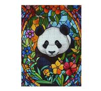 Puzzles pour Adolescents 52x38cm/1000pcs Panda Stained Glass Puzzles Jeux Relaxants Assemblage De Motifs Difficile Et Stimulant 52x38cm/1000pcs