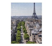 Puzzles pour Adolescents 52x38cm/1000pcs Paris Street View with Eiffel Tower Puzzles pour Adultes Jeux De Famille Améliore La Mémoire Cadeaux Uniques pour Anniversaire Et Noël 52x38cm/1000pcs