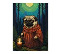 Puzzles pour Adolescents 52x38cm/1000pcs Pug Wizard Retro Pixel Art Puzzles pour Adultes Jeux De Détente Décoration Parfaite Cadeaux Uniques d'anniversaire Et De Noël 52x38cm/1000pcs