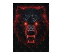 Puzzles pour Adolescents 52x38cm/1000pcs Puzzle Bear Red and Black Animals Puzzle, Jouet, Décoration Murale, Art Mural, Cadeau d'anniversaire Unique 52x38cm/1000pcs
