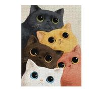 Puzzles pour Adolescents 52x38cm/1000pcs Puzzle Cute Cats Illustration Puzzle, Jouet, Décoration Murale, Art Mural, Cadeau d'anniversaire Unique 52x38cm/1000pcs