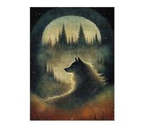 Puzzles pour Adolescents 52x38cm/1000pcs Puzzle Wolf in The Moonlight Puzzle, Jouet, Décoration Murale, Art Mural, Cadeau d'anniversaire Unique 52x38cm/1000pcs