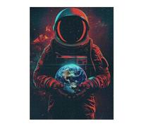 Puzzles pour Adolescents 52x38cm/1000pcs Puzzles Astronaut Holding Earth Puzzle pour Adultes Jeux Relaxants Décoration Parfaite Cadeaux Anti-Stress 52x38cm/1000pcs