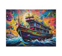 Puzzles pour Adolescents 52x38cm/1000pcs Puzzles Colorful Fantasy Ship Voyage Jeux Amusants De Puzzle : Analyse Et Logique pour Anniversaire, Noël 52x38cm/1000pcs