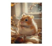 Puzzles pour Adolescents 52x38cm/1000pcs Puzzles Cute Hamster Holding A Seed Jeux Amusants De Puzzle Décoration Murale Cadeaux Et Anniversaires Uniques 52x38cm/1000pcs