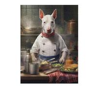 Puzzles pour Adolescents 52x38cm/1000pcs Puzzles English Bull Terrier Chef Jeux Amusants De Puzzle Décoration Murale Cadeaux Et Anniversaires Uniques 52x38cm/1000pcs