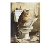 Puzzles pour Adolescents 52x38cm/1000pcs Puzzles Funny Cat Reading News Jeux Amusants De Puzzle Décoration Murale Cadeaux Et Anniversaires Uniques 52x38cm/1000pcs