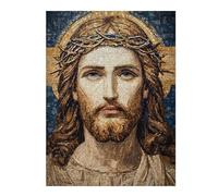 Puzzles pour Adolescents 52x38cm/1000pcs Puzzles Jesus Christ Mosaic Portrait Puzzles pour Adolescents Jouets Anti-Stress Assemblage De Motifs Cadeaux De Réduction du Stress 52x38cm/1000pcs