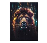 Puzzles pour Adolescents 52x38cm/1000pcs Puzzles Lion Water Neon Cosmic Art Puzzles pour Adolescents Jouets Anti-Stress Assemblage De Motifs Cadeaux De Réduction du Stress 52x38cm/1000pcs