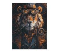 Puzzles pour Adolescents 52x38cm/1000pcs Puzzles pour Adultes Animal Steampunk Lion Jeu Manuel Décoration pour La Maison pour Anniversaire, Noël 52x38cm/1000pcs