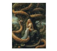 Puzzles pour Adolescents 52x38cm/1000pcs Puzzles pour Adultes Eve and Serpent in Eden Garden Allegory Jeux Relaxants pour Améliorer La Mémoire Cadeaux d'anniversaire Uniques 52x38cm/1000pcs