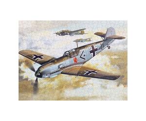 Puzzles pour Adolescents 52x38cm/1000pcs Puzzles pour Adultes Messerschmitt Bf109 E3 Jeux De Bricolage Découpe De Précision Cadeaux Anti-Stress 52x38cm/1000pcs
