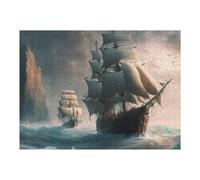 Puzzles pour Adolescents 52x38cm/1000pcs Puzzles pour Adultes Oceanic Adventure Sailing Through Storms Jeux Relaxants Améliore La Mémoire Cadeaux d'anniversaire Et Cadeaux Uniques 52x38cm/1000pcs