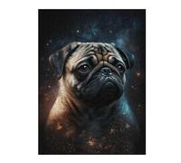 Puzzles pour Adolescents 52x38cm/1000pcs Puzzles pour Adultes Space Pug Portrait Jeux De Bricolage Découpe De Précision Cadeaux Anti-Stress 52x38cm/1000pcs