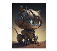 Puzzles pour Adolescents 52x38cm/1000pcs Puzzles pour Adultes Steampunk Cat Robot-2 Jeux Amusants Décoration Idéale, Cadeaux Parfaits pour Toute La Famille 52x38cm/1000pcs