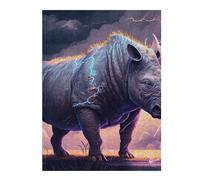 Puzzles pour Adolescents 52x38cm/1000pcs Puzzles pour Adultes Thundering Rhino Storm -1 Jeux De Bricolage Découpe De Précision Cadeaux Anti-Stress 52x38cm/1000pcs