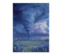 Puzzles pour Adolescents 52x38cm/1000pcs Puzzles pour Adultes Tornado Over Bluebonnet Field Jeux De Bricolage Découpe De Précision Cadeaux Anti-Stress 52x38cm/1000pcs