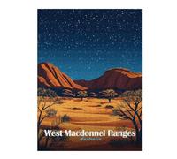 Puzzles pour Adolescents 52x38cm/1000pcs Puzzles pour Adultes West MacDonnell Ranges, Australia Jeux Amusants Décoration Idéale, Cadeaux Parfaits pour Toute La Famille 52x38cm/1000pcs