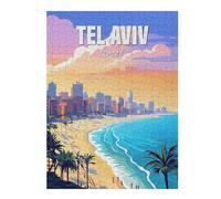 Puzzles pour Adolescents 52x38cm/1000pcs Puzzles Tel Aviv Jeux Amusants De Puzzle Décoration Murale Cadeaux Et Anniversaires Uniques 52x38cm/1000pcs